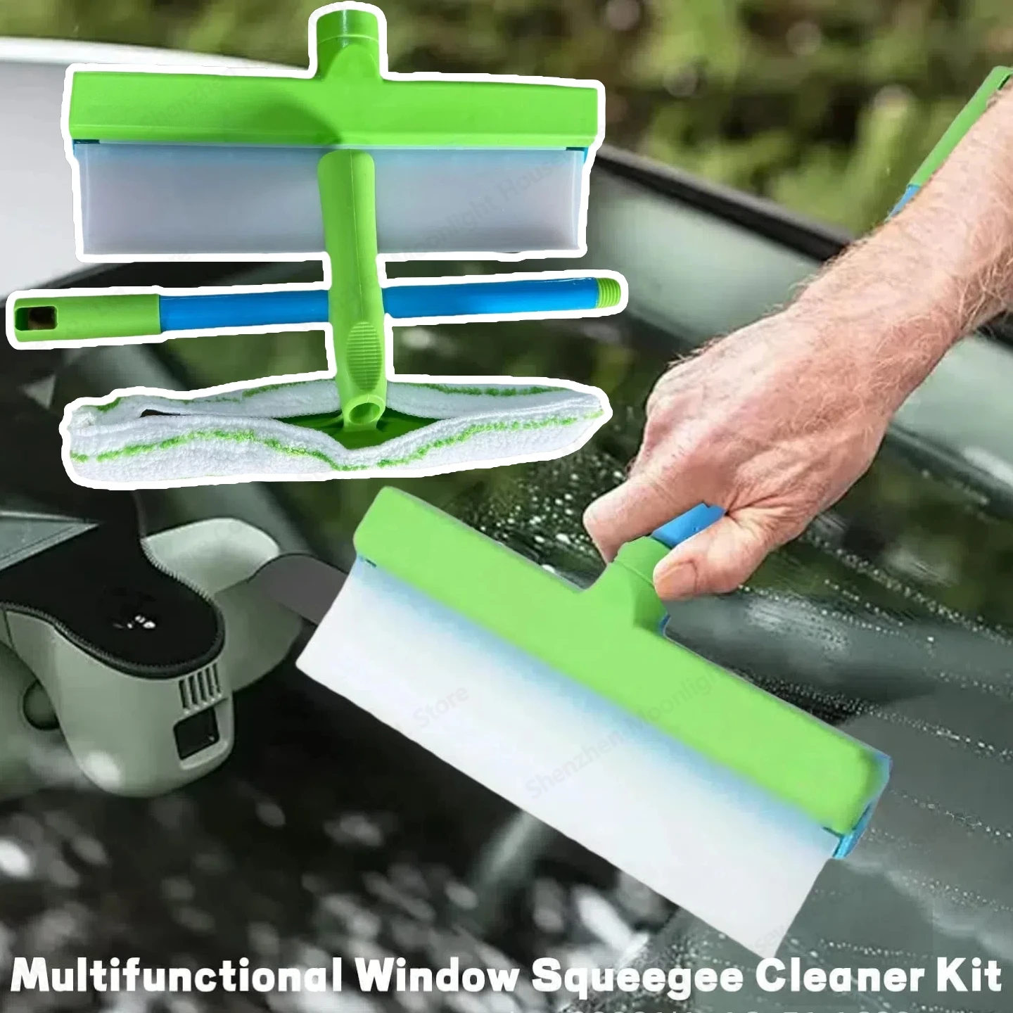 

12-дюймовый пригодный для вторичной переработки силиконовый набор скребок для окон, одинарный чехол из ультратонкого волокна, инструмент для чистки автомобиля, гаджет для чистки стекла