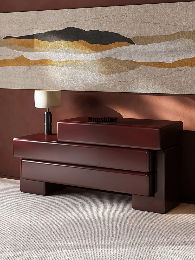 

Italian light luxury minimalist chest cabinet modern paint dining side cabinet living room wall locker