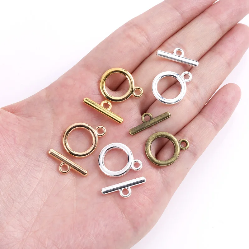 10pcs 15mm OT End Toggle Clasp Connector Lock Clip for DIY Bracelet Necklace Craft Jewelry Making Supplies Accessories Findings