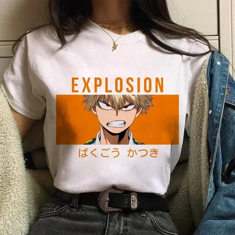 Katsuki Bakugo 女性アニメ tシャツコミック日本グラフィックプリント漫画ストリートトップス特大 Tシャツ女性 mujer camisetas