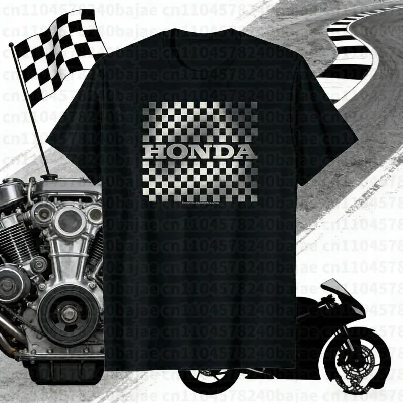 

2025-26 летняя модная рабочая одежда Honda Moto Honda с графическим рисунком, футболка из 100% хлопка с принтом, свободная повседневная удобная и дышащая