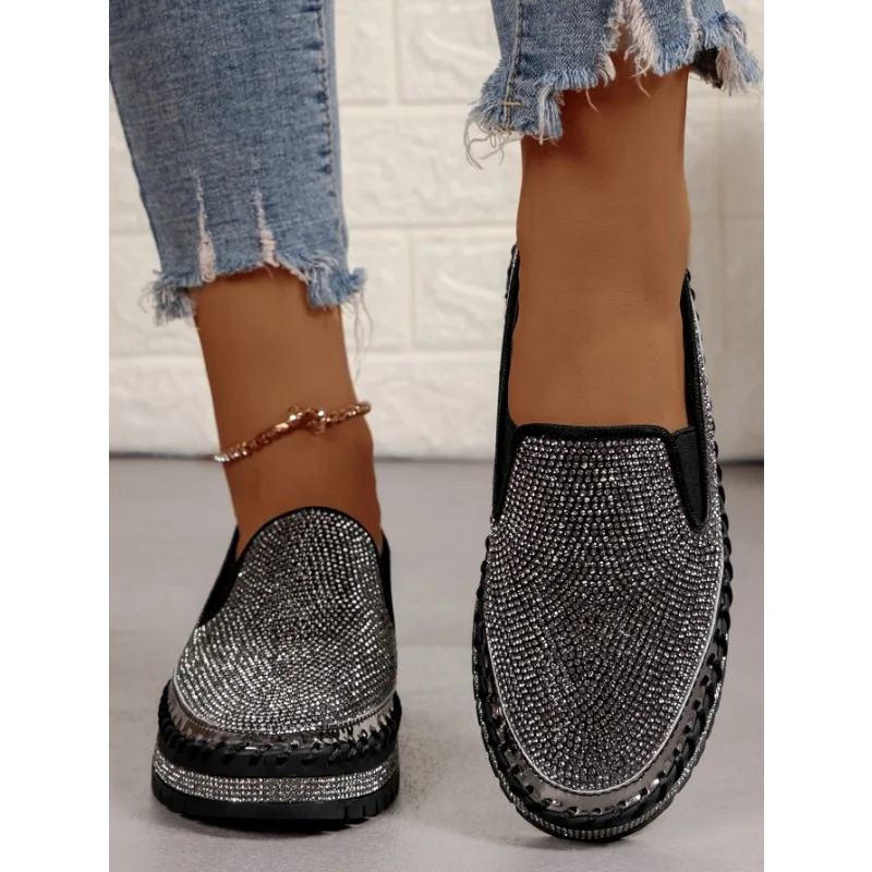 Spring and Autumn 2023 New Fashion Women\'s Flat Shoes Sewing Slide Sleeve Sewing Light Fashion Solid Color Casual Shoes