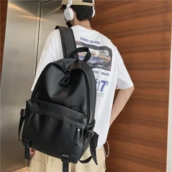 Large Backpack Men PU Leather Rucksack Women Knapsack Travel Backpacks Shoulder School Bags For Teenage Girls Mochila Back Pack