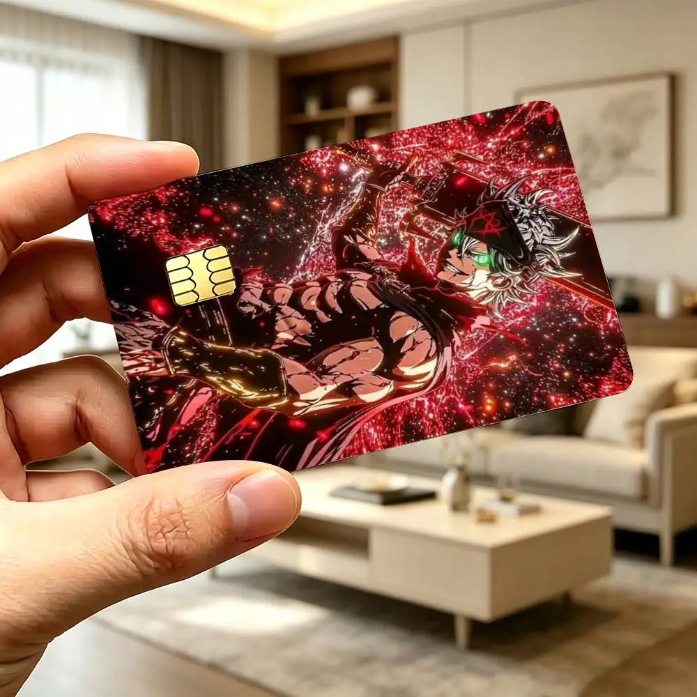 Action-Packed Anime B-Black Clover A-Asta  Credit Card HD Stickers Small Chip Waterproof Sticker Game Card Decal Gift view 6