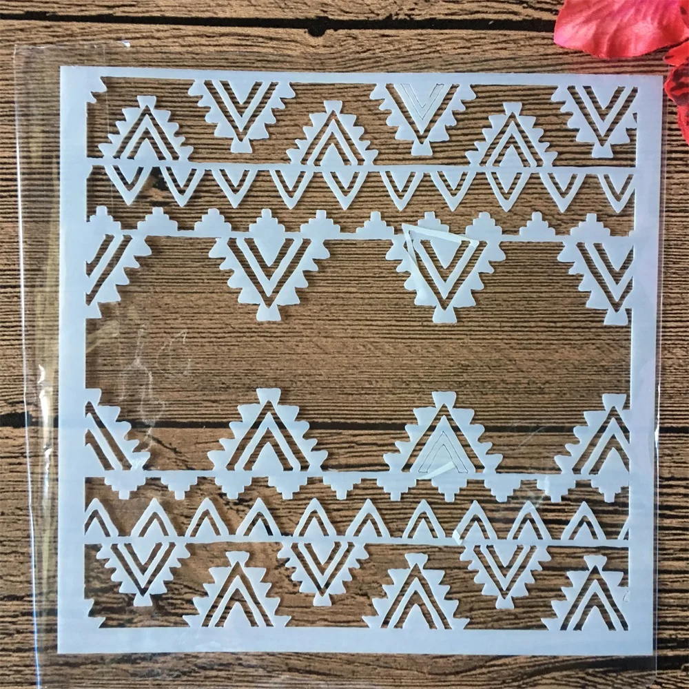 9Pcs/Set 13cm Line Grid Round Geometry DIY Layering Stencils Painting Scrapbook Coloring Embossing Album Decorative Template