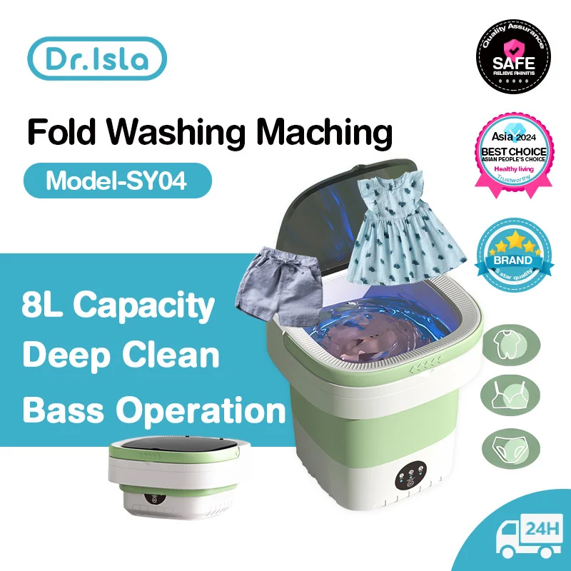 Portable Small Foldable Washing Machine with Spin Dryer For Baby Clothes Washer Household Mini Washing Machine