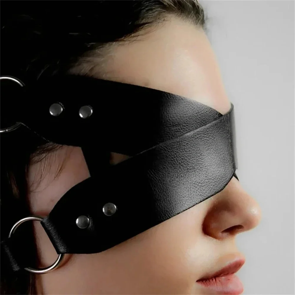 Blindfold Gothic Cosplay Fashion Mask of Women Sexy Leather Masks Masquerade Ball Fancy Accessories for Halloween Carnival Party