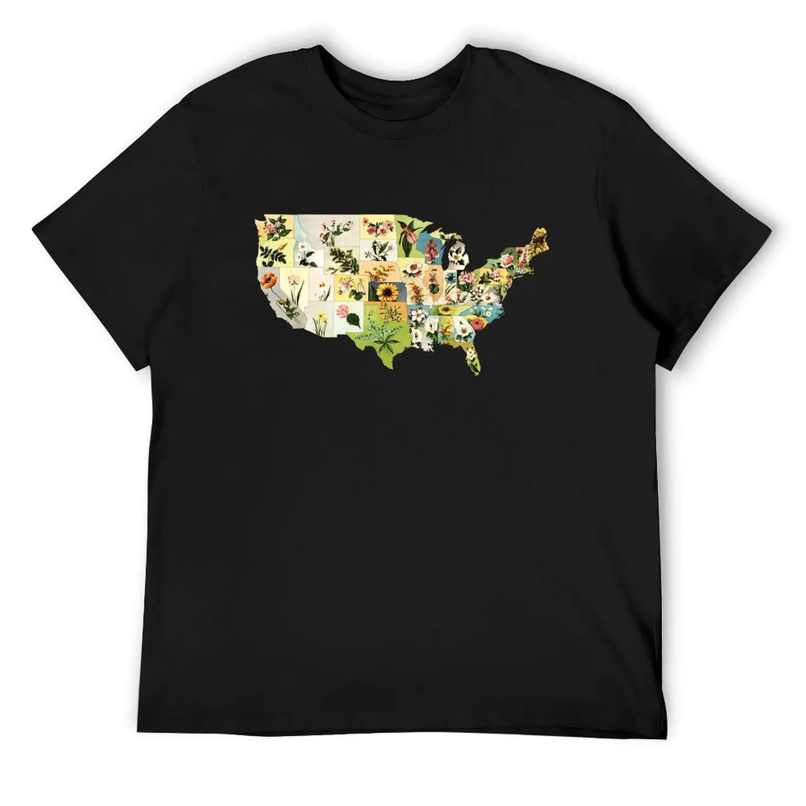 

Vintage United States flowers T-Shirt shirts graphic cotton man t-shirts tees mens graphic t-shirts funny