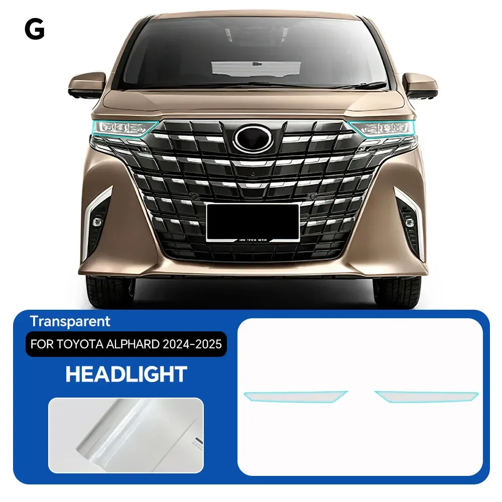 

ТПУ для Toyota Alphard 2024, предварительно вырезанная защитная пленка для фар автомобиля, задний вид, A B, стойки, прозрачная защита от царапин, УФ-защита