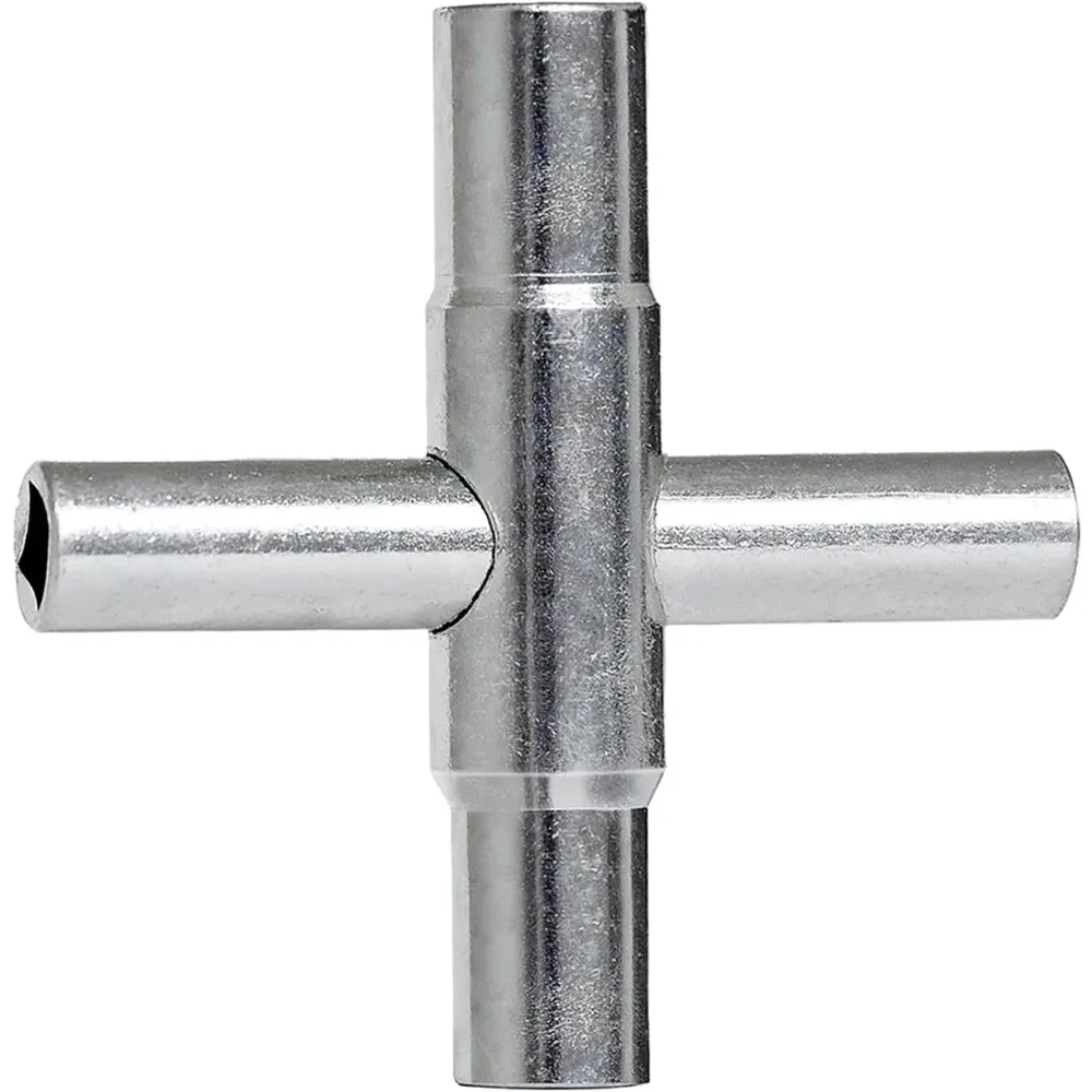 مفتاح ربط ذو 4 اتجاهات، 1/4 بوصة، 9/32 بوصة، 5/16 بوصة، 11/32 بوصة مفتاح مائي للصنبور والحنفيات ومعظم الصمامات، عبوة واحدة