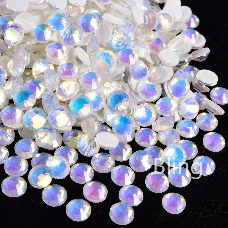 Bling White Series Non Hotfix Rhinestones Super Quality Glitter SS3-SS30 Flatback Gemstones for Nails Accessories Manicures