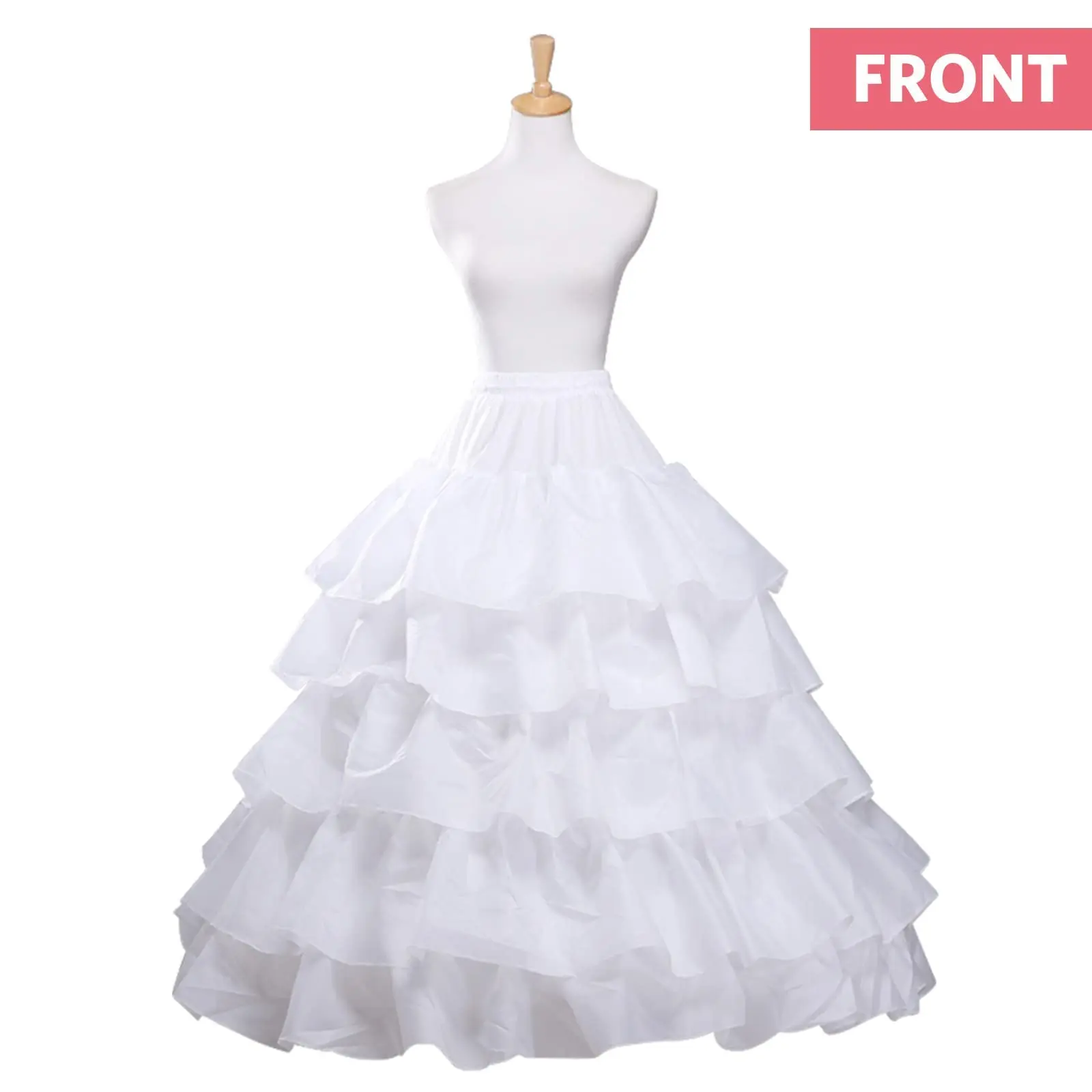 Anágua longa Crinoline para casamento, vestido de baile, saia Slips, 6 Hoop Underskirt, vestido nupcial