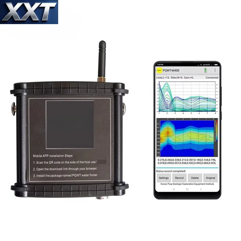 Portable Geophysical Groundwater Search Instrument 100M Depth Underground Water Locator With Mobile Phone Data Display Function