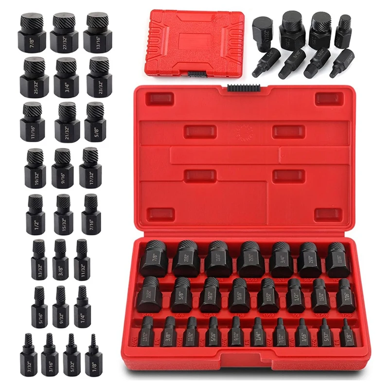 AT35 Broken Head Bolt Screw Cap Extractor,Damaged Bolt Extractor Set For Removing Broken Studs Bolts Socket Screws