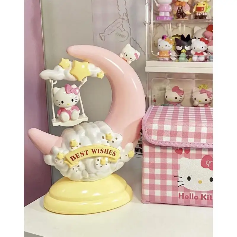 Sanrio Kawaii Hello Kitty Night Light Female Room Decoration Night Light Bedroom Bedside Lamp Desktop Ornaments Birthday Gift