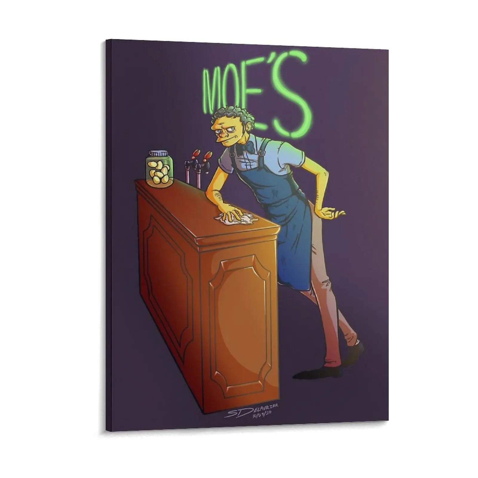 

Moe's Tavern Canvas Paintings Bar Create Create Cave Design Pub Framed Wall Painting