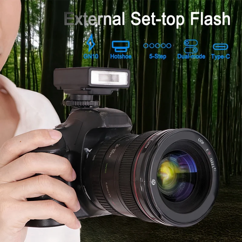 Universal Hot Shoe Camera Flash GN10 5600K Camera External Mini Photography Flash for /// Black-A69M