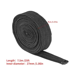 25FT Nylon Protective Sleeve 25ft*1.57 Inches Sheath Cable Cover High Qaulity Welding Tig Torch Hydraulic Hose Welding Parts