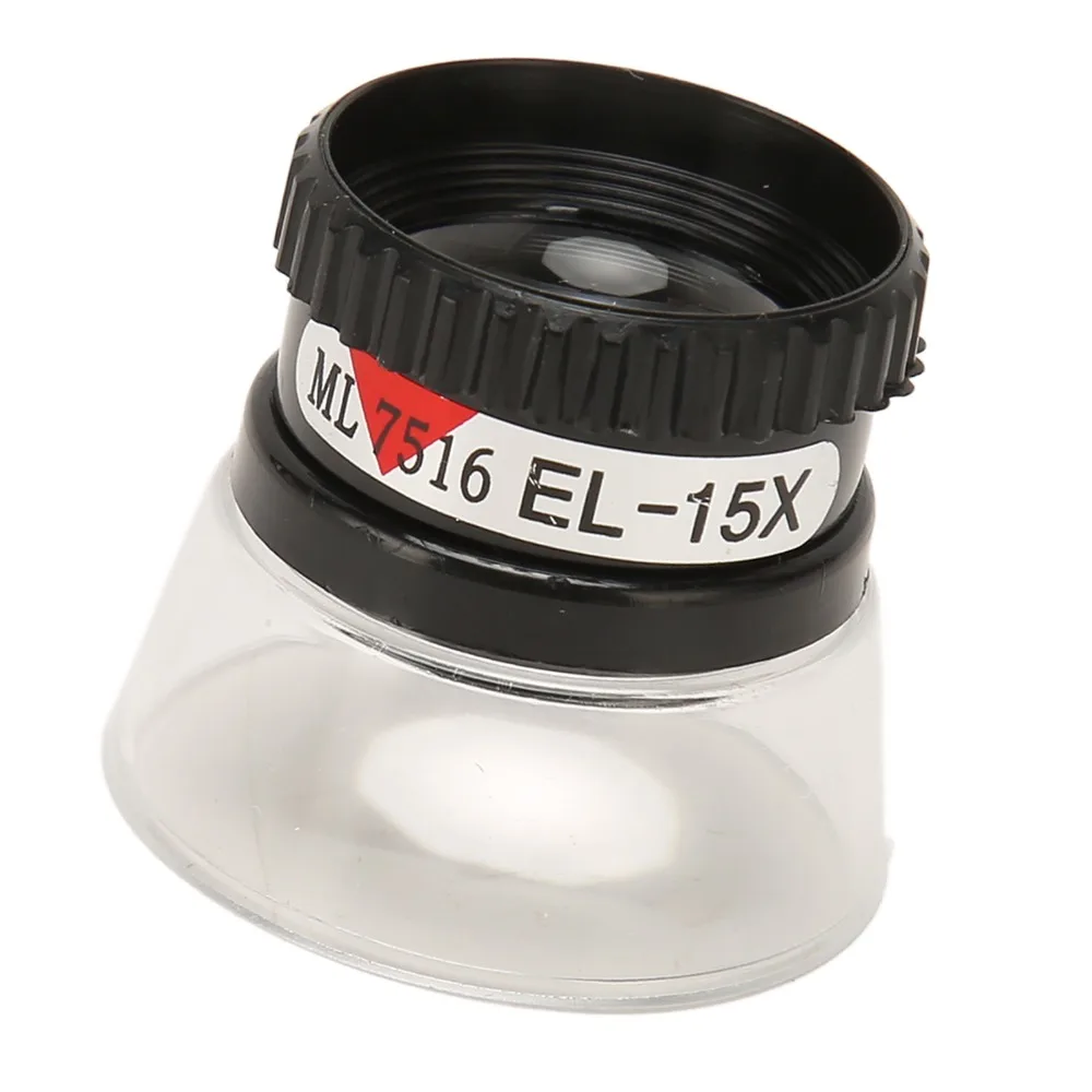 Versatile Black Cylindrical Magnifying Glass 15X ABS Desktop Magnifier Monocular Magnifier for 15X Archaeology Tool