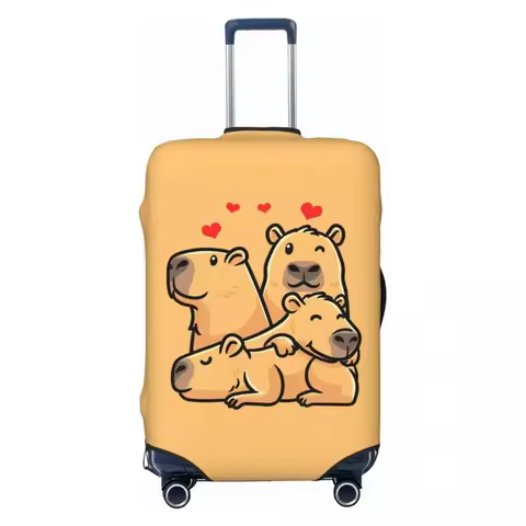 Fashion Travel Essentials Suitcase Cover Funny Capybara Print 18-32 Inch Traveling Accessories Trolley Luggage Protective Case