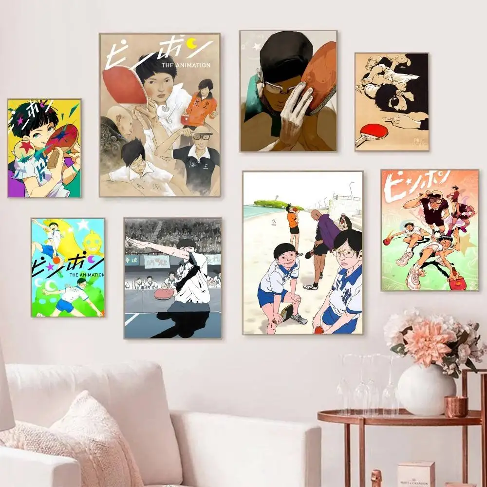Japanese Classic Anime Ping Pong Posters Self Adhesive Waterproof Ideal For Living Room Bedroom Bar Decoration