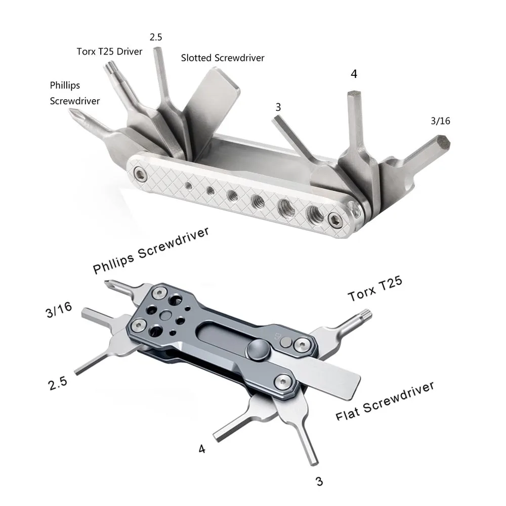 SmallRig Universal Folding Tool Set With Screwdrivers And Wrenches MIni Seven Functional Tools Accessories for DSLR Camera Rig