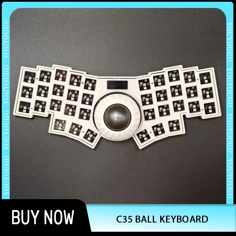 

C35 Шариковая клавиатура с трекболом, комплект проводной клавиатуры с Oled Rp2040, поддержка флакона, механическая клавиатура, RGB-матричное освещение, 10 слоев