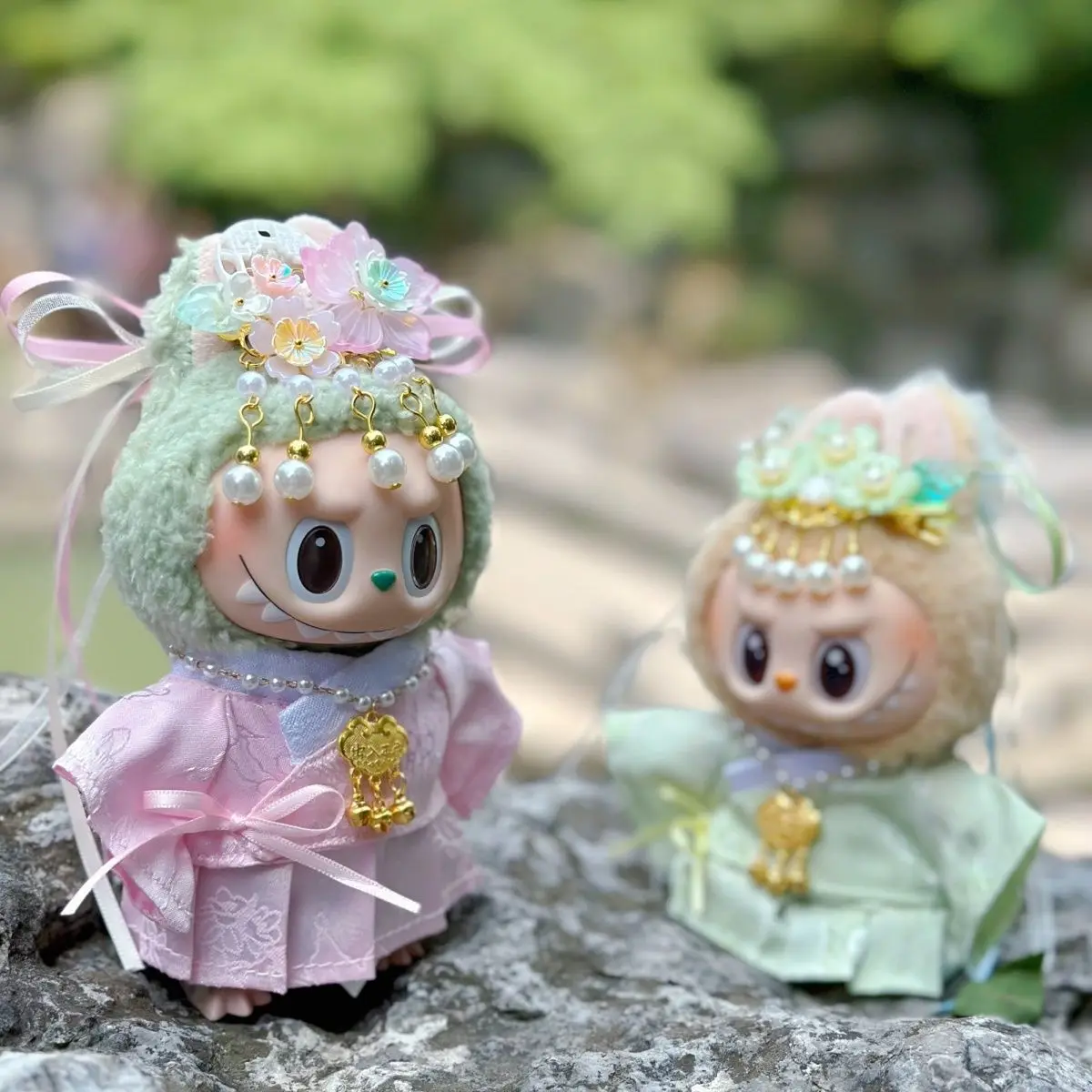 

For 17cm Labubu Classic Hanfu Outfits 1-3 Gen Fit Ancient Chinese Style Doll Clothes Cute Oriental Dresses for Halloween Decor