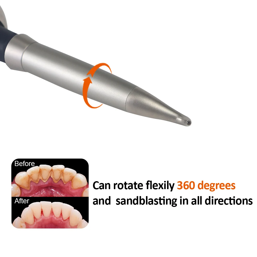 Dental Prophy‑Mate‑E Air Polisher 2Hole Sandblaster Handpiece 360 Degree Water Spray Teeth Stain Removal Dentistry Instrument