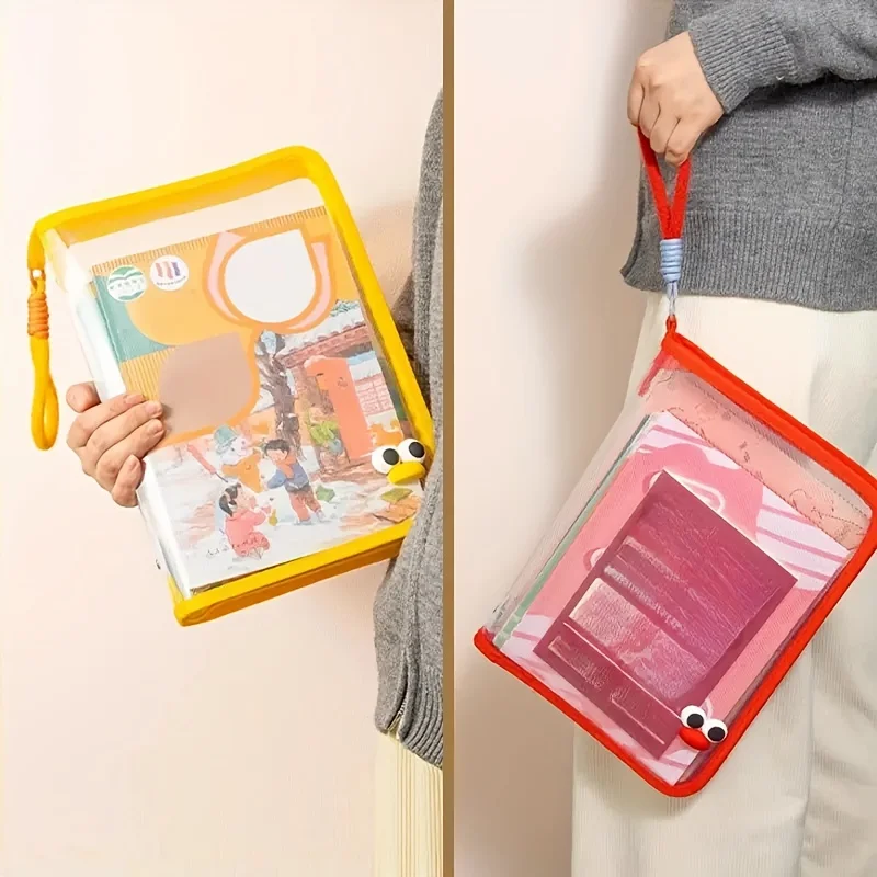 [Borsa per documenti trasparente] Borsa per documenti trasparente con cerniera da 4 pezzi/1 pezzo A4 |   per documenti, documenti di prova e libri di testo