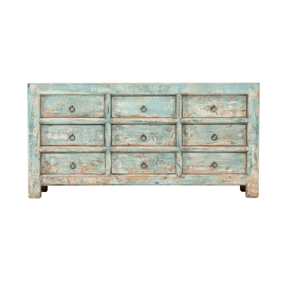 

Chinese Antique Vintage Rustic Country Classic Furniture Recycled Solid Wood Bleached Painted Living Room Cabinet