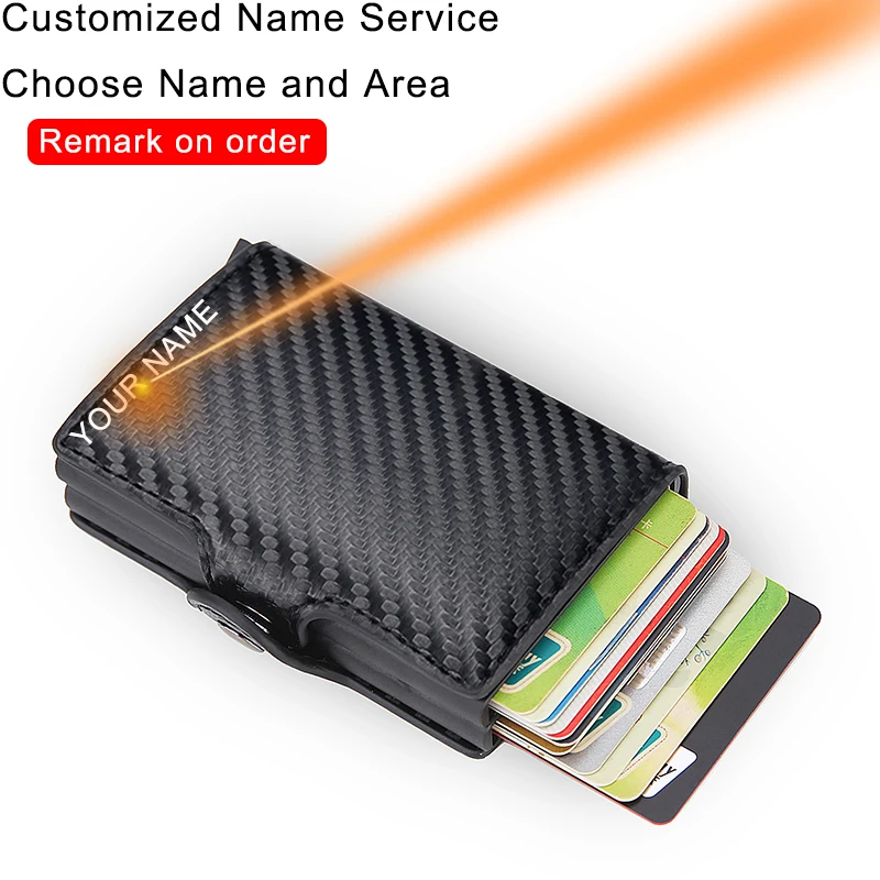

Top Quality Card Holder Rfid Men Wallet Money Bag Mini Purse Male Aluminium Card Wallet Small Clutch Leather Wallet Thin Purse