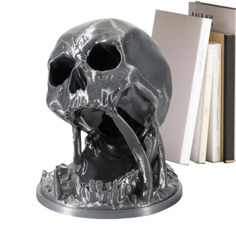 

3D Printed Dice Tower Creative Halloween Rolling Dice Skull Decoration Figurine Retro Skeleton Dice Tower Ornament Halloween