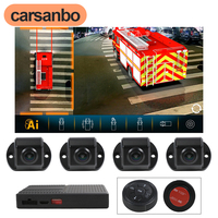 Carsanbo 1080P All Around View Camera 360° 3D Bird Car Surround Panoramic System for Bus RV Van DVR Recorder Parking Monitoring