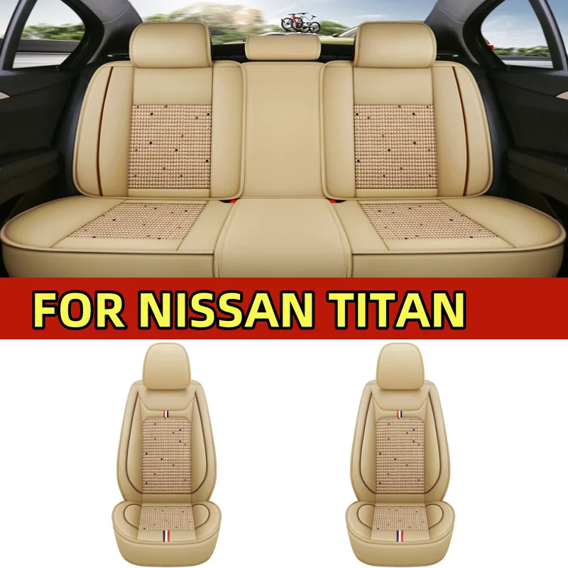 

Чехол на автомобильное сиденье NISSAN TITAN, водонепроницаемая искусственная кожа, мягкий и удобный полный комплект 5-местных полностью завернутых чехлов на сиденья