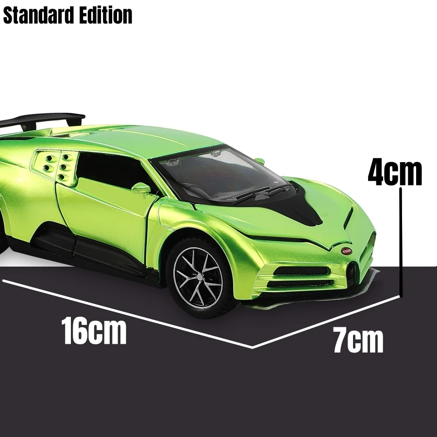 1/32 Bugatti EB110H Centodieci Toy Car Miniature JKM Diecast Super Sport Vehicle Model Sound & Light Collection Gift For Boy Kid