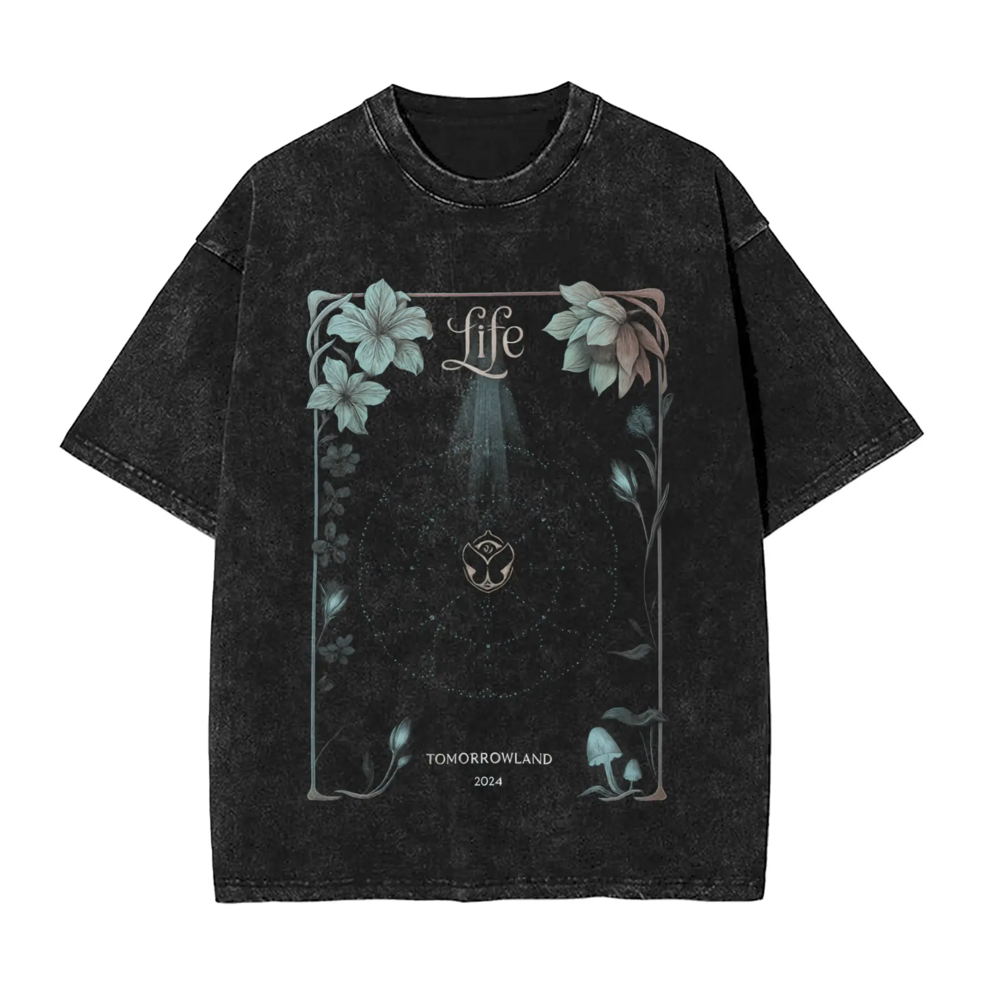 تي شيرت مهرجان الموسيقى تومورولاند تي شيرت هاراجوكو بأكمام قصيرة ملابس الشارع الشهير تي شيرت صيفي غير رسمي برقبة دائرية ملابس كبيرة الحجم #1