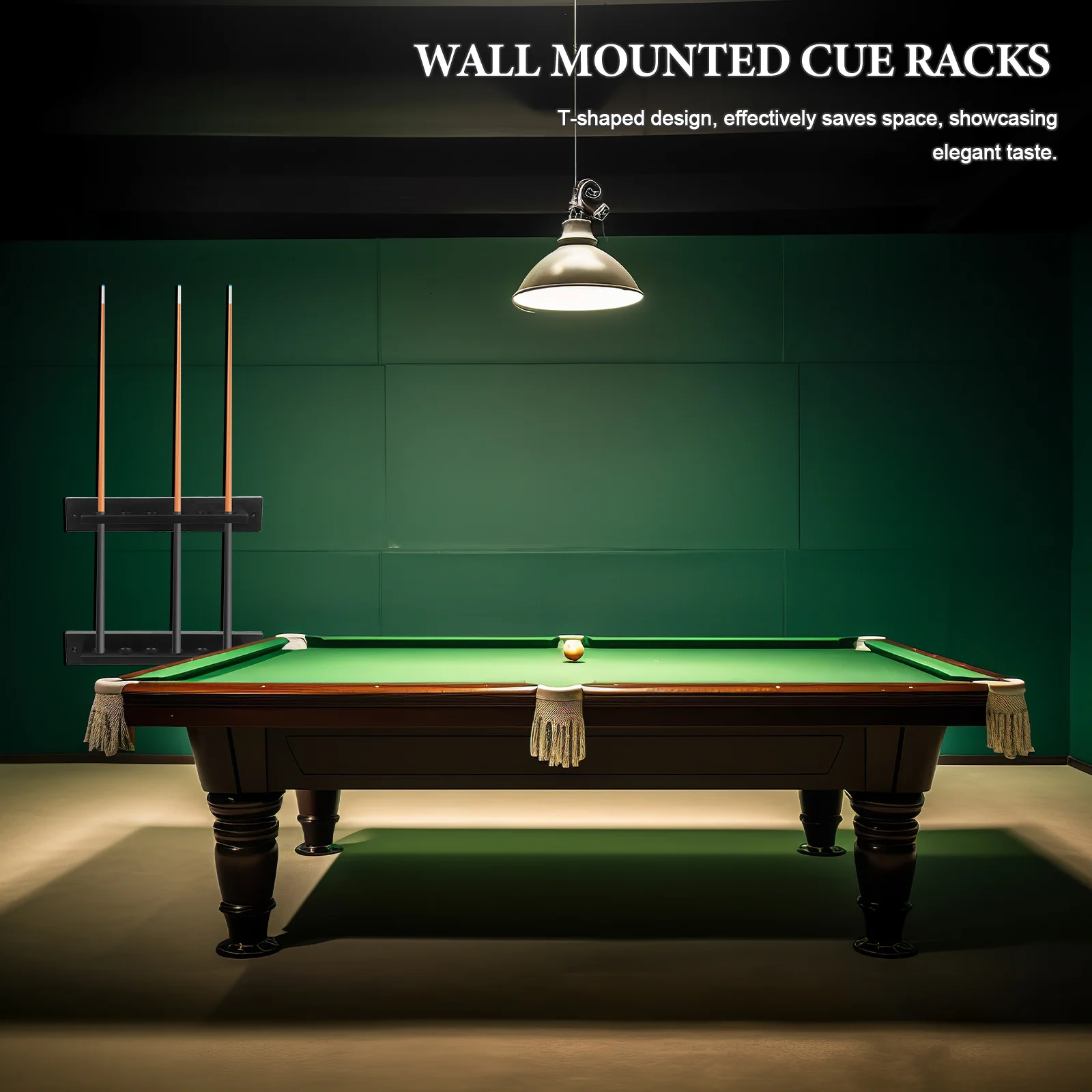 

Wall Mount Solid Wood Billiard Cue Rack 6 Stick Holder Space Saving T Shape Pool Cue Storage Organizer Solid Wood Billiard Racks