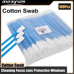 100 adet Sanayi Pamuklu Çubukla Nonwoven Anti-statik Toz Kapalı Fiber Lazer Odak Lens ve Koruyucu Windows Temizleme Araçları