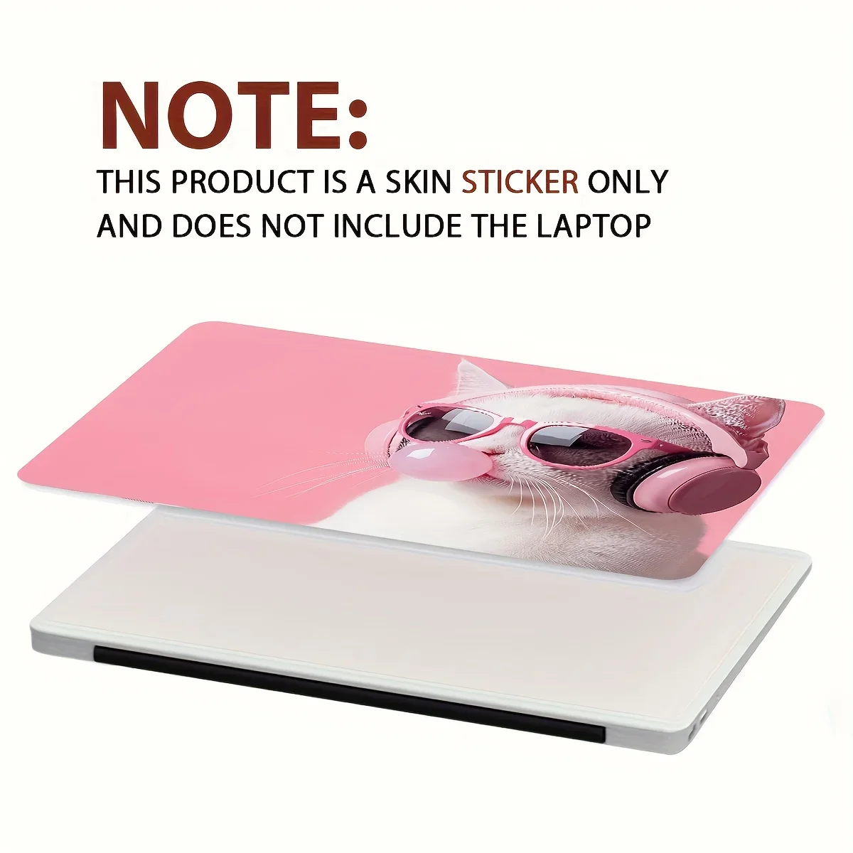 Vinyl Cute Cat Laptop Case Sticker, 2pcs/Set, Scratch Resistant DIY Art Case, Universal Netbook Skin Sticker