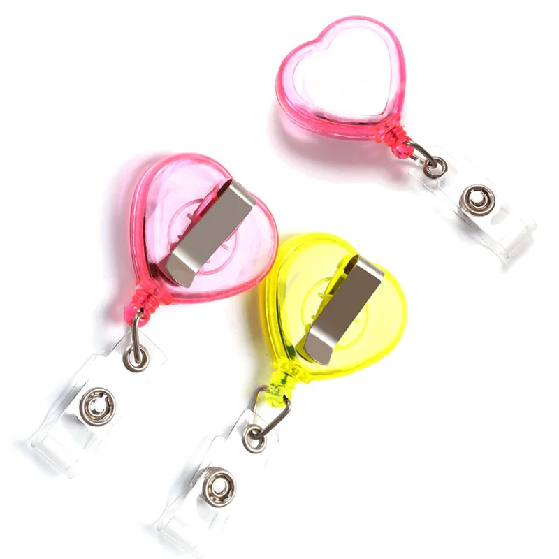 10 قطعة مجموعة الحب القلب حامل شارات قابل للطي شارة كليب ل ممرضة ID شارة بكرة مع كليب