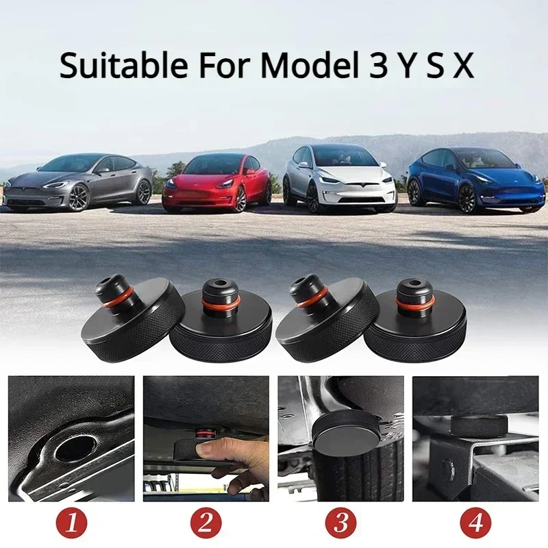 Adaptador de almofada de elevação de borracha para carro, chassi de ferramenta para tesla modelo 3 y s x highland com bolsa de armazenamento-4 pacotes de ferramentas de reparo de veículos