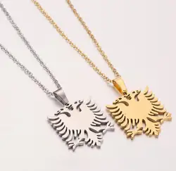 2024 New fashion stainless steel Albanian eagle pendant necklace temperament everything with cute animal collarbone chain access