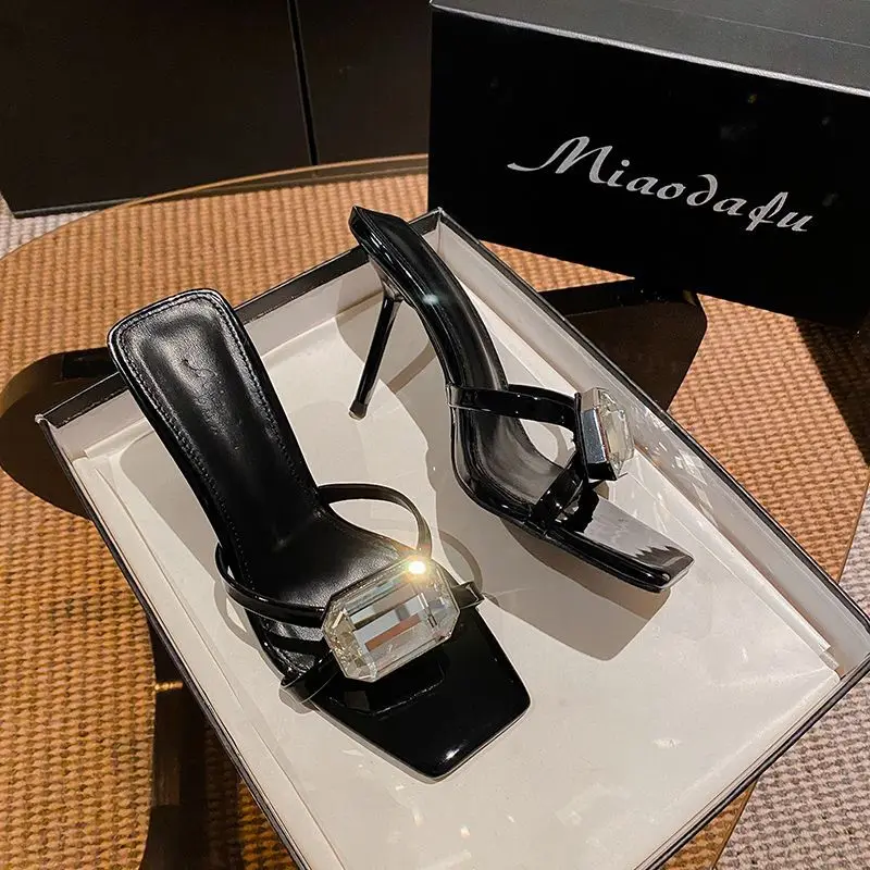 

Luxury Designer Women's Shoes Exquisite Rhinestone High Heeled Sandals for Woman Elegant French Casual Shoes Sandalias De Mujer