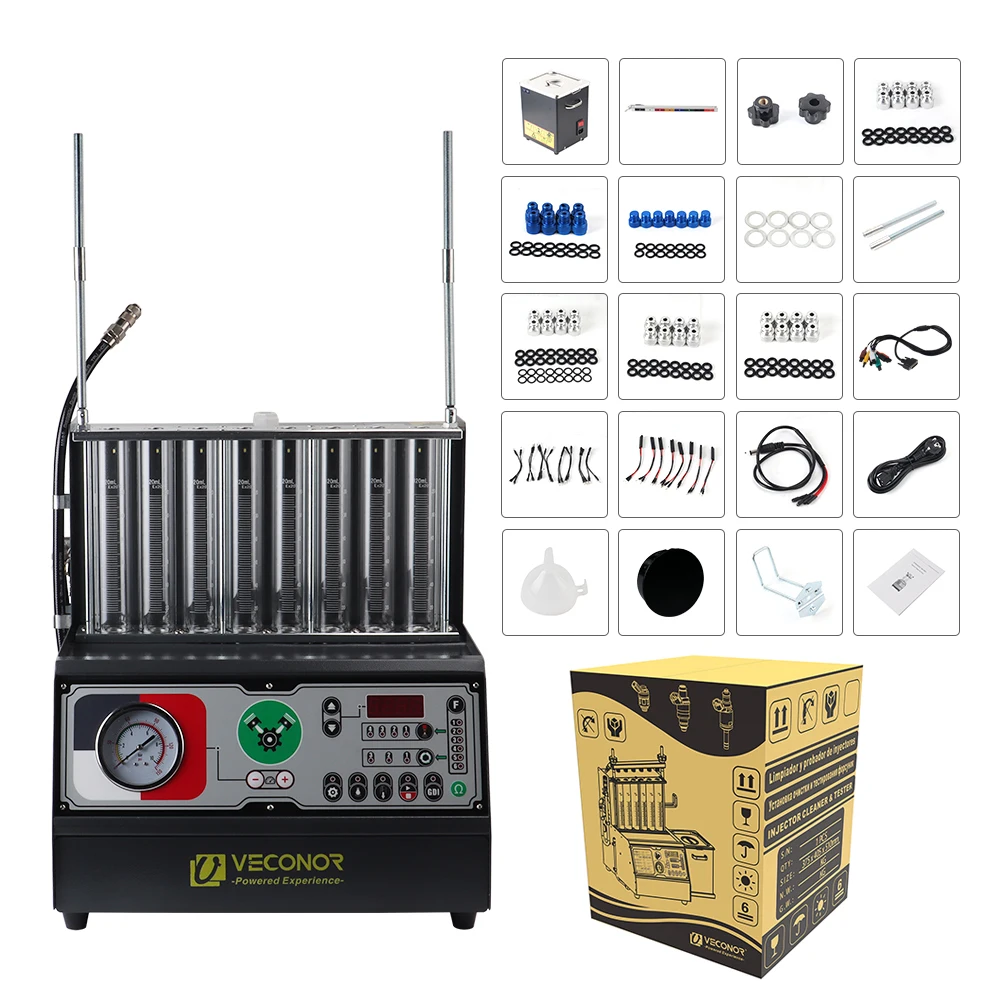 8 Cylinders GDI PFI EFI Fuel Injector Cleaner Tester Machine Fuel Injector