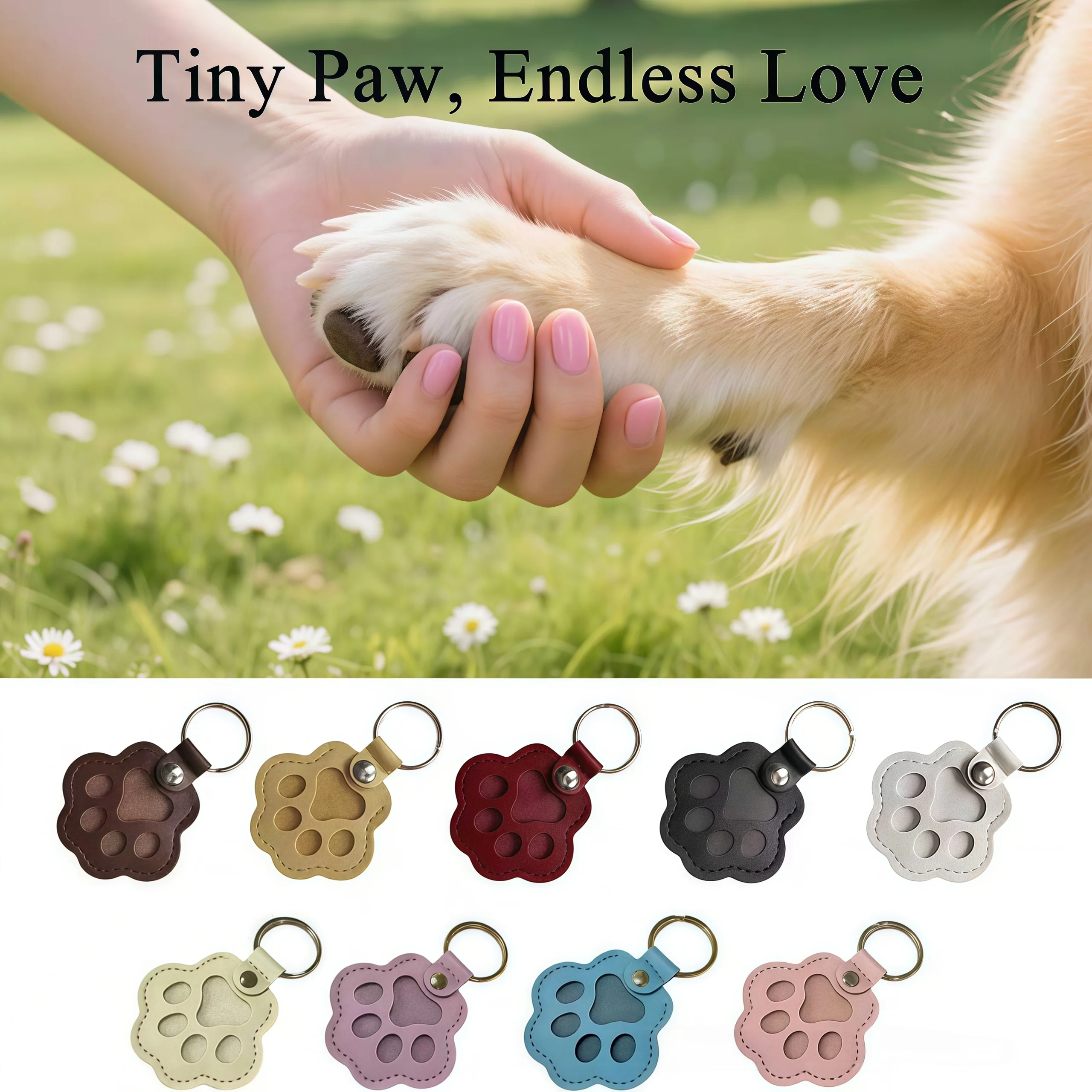 Dog Hair Collector Keychain Leather Pet Memorial Keepsake for Dogs and Cats, Fur Storage Pendant Charm Gift Keychain