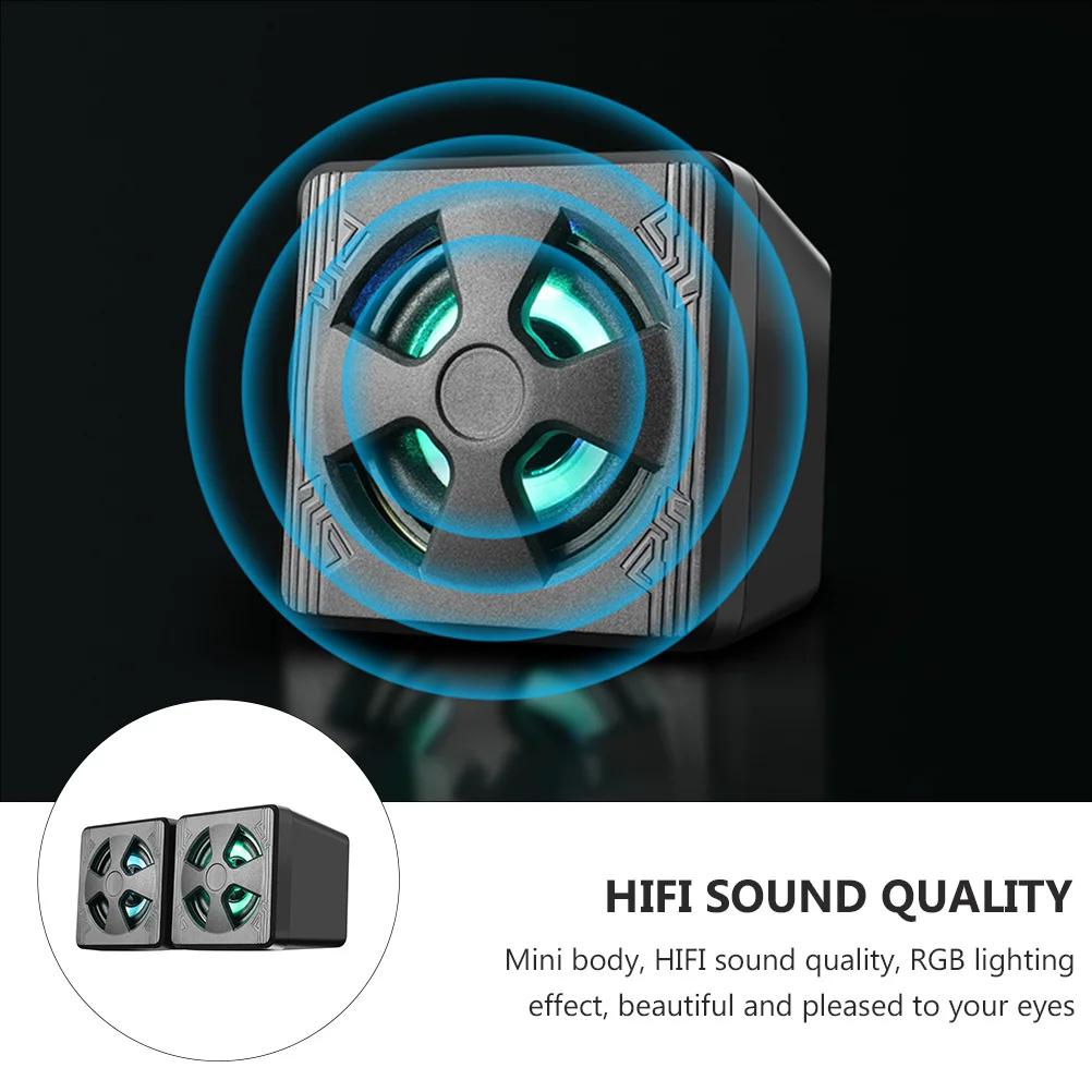 

2 pcs Portable Mini Speaker Rgb Led Desktop External Speaker For Computer Laptop Gaming Surround Sound Bass Hifi Audio System