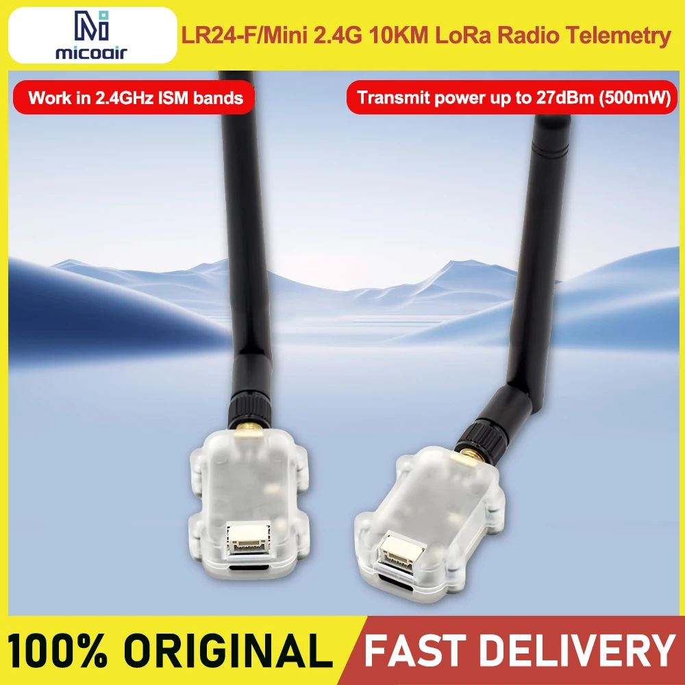 MicoAir LR24-F/Mini/P 2.4G 10KM LoRa Radio Telemetry For Pixhawk/Ardupilot/PX4 CP2102 USB to UART IC Compatible with QGroundCont