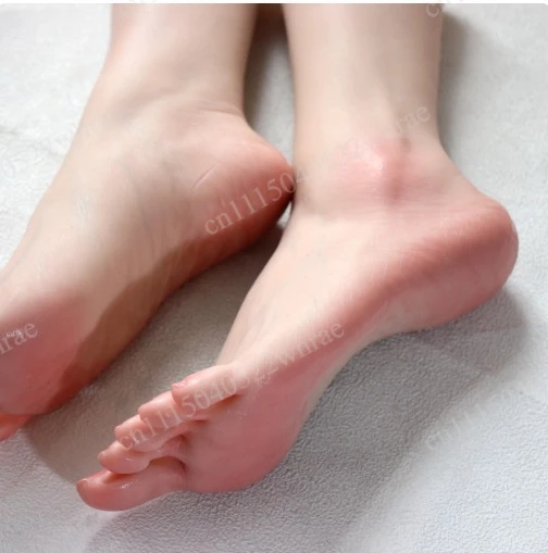 New product size 37 women's foot simulation human platinum silicone jade foot stockings beautiful foot model