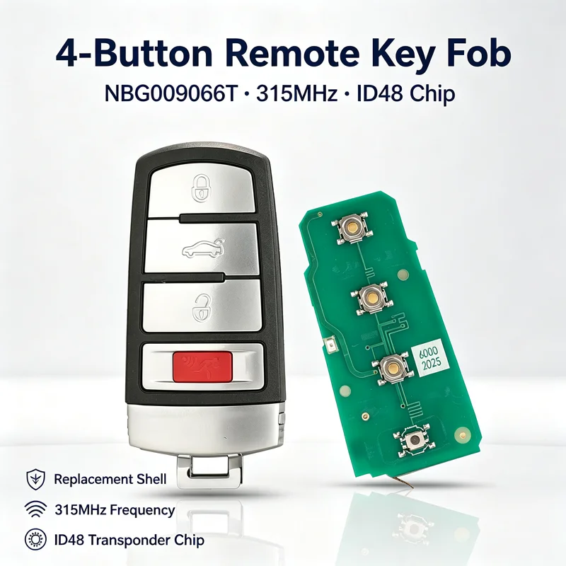 4 Button 315MHz NBG009066T With ID48 Chip Car Smart Remote Key Accessories For VW Volkswagen Passat 2006-2013 CC 2009-2015